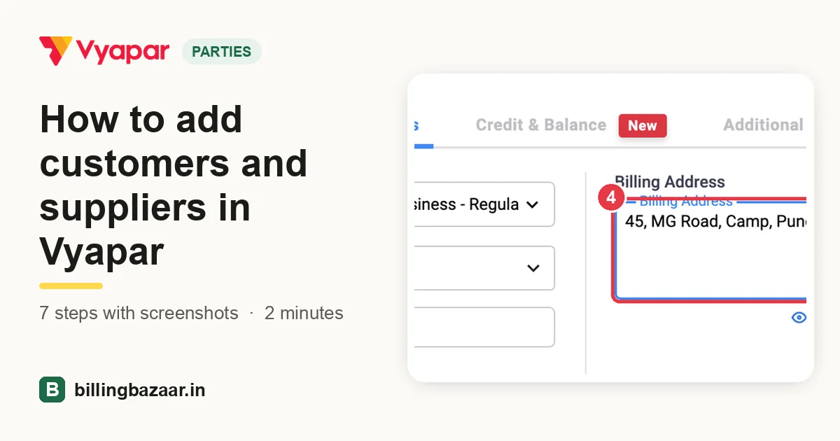 How to add customers and suppliers in Vyapar