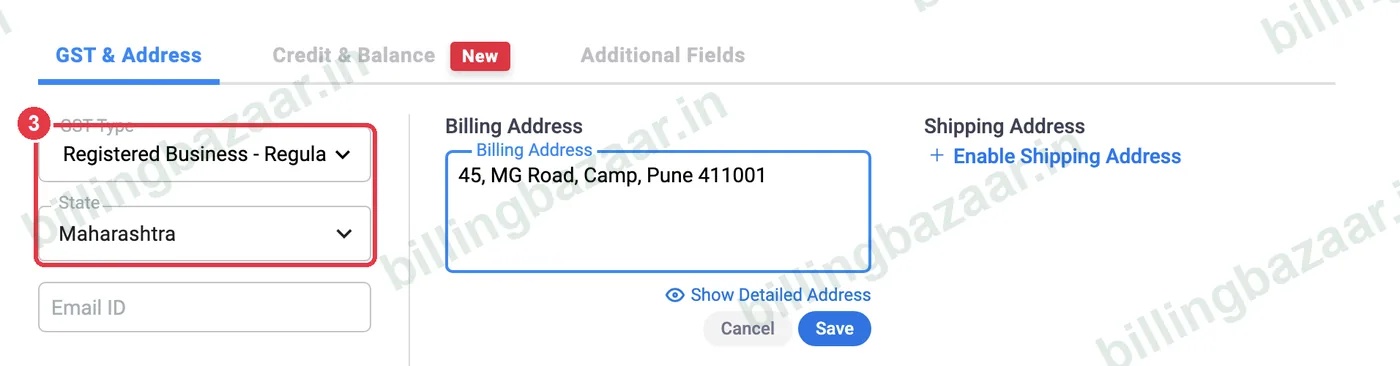 Vyapar Add Party GST type and state filled from GSTIN