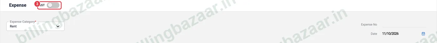 Vyapar expense GST toggle