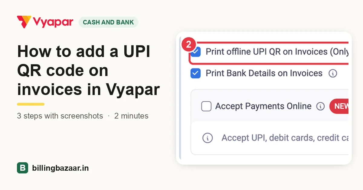 How to add a UPI QR code on invoices in Vyapar