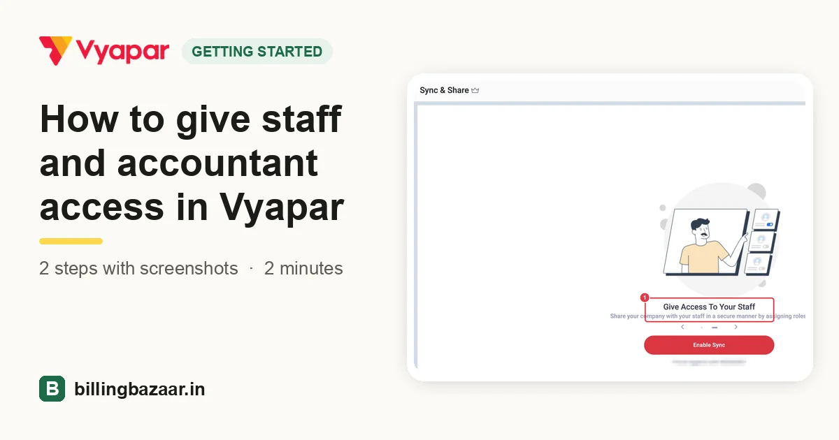 How to give staff and accountant access in Vyapar