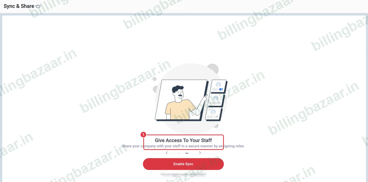 Vyapar Sync and Share Give Access To Your Staff with Enable Sync