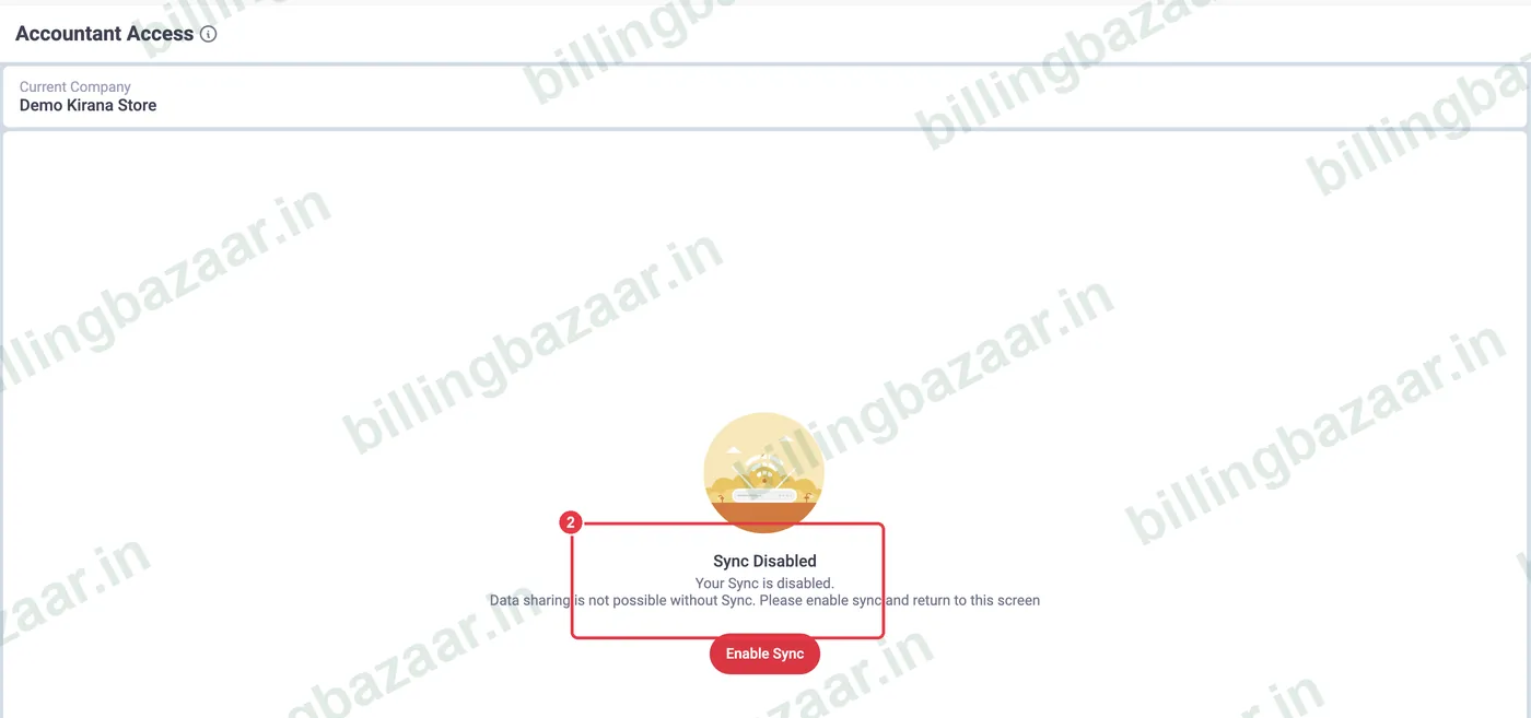 Vyapar Accountant Access requires Sync