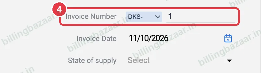 Vyapar new invoice number with prefix