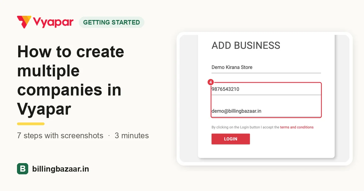 How to create multiple companies in Vyapar