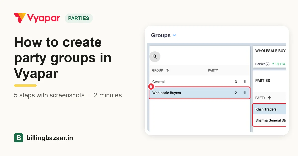 How to create party groups in Vyapar