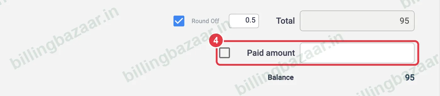 Vyapar credit note paid amount and balance