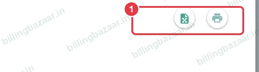 Vyapar report Excel and print icons