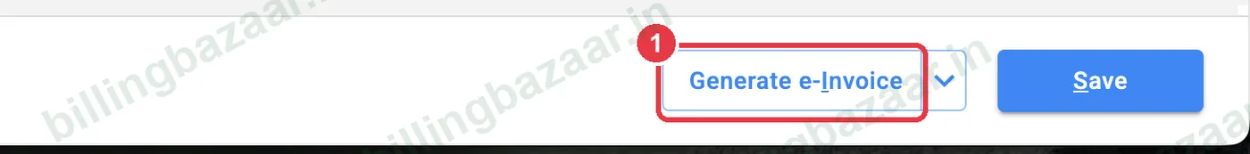 Vyapar sale with Generate e-Invoice button