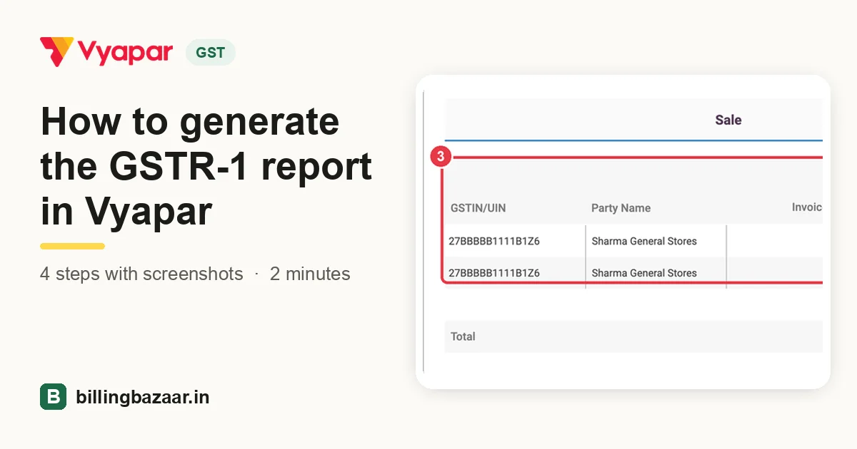 How to generate the GSTR-1 report in Vyapar