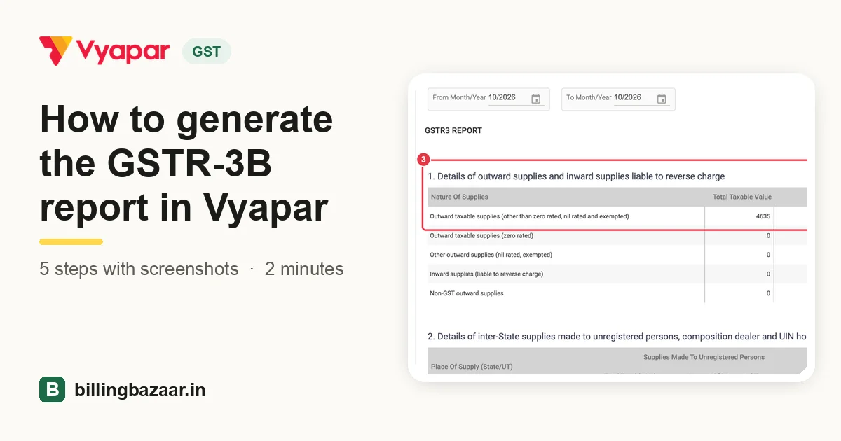 How to generate the GSTR-3B report in Vyapar