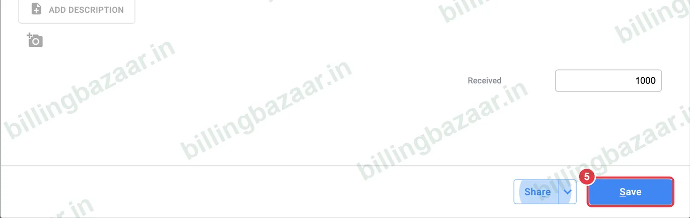 Vyapar Payment-In Save button