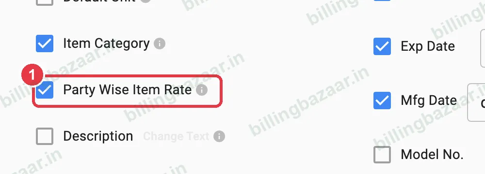 Vyapar party wise item rate setting