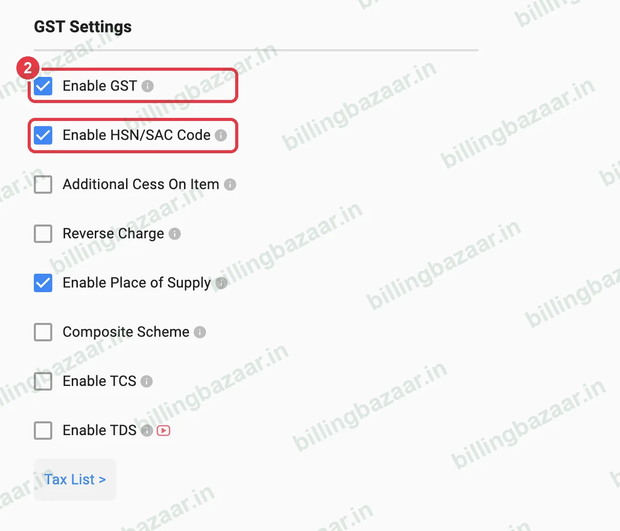 Vyapar Enable GST and Enable HSN SAC code