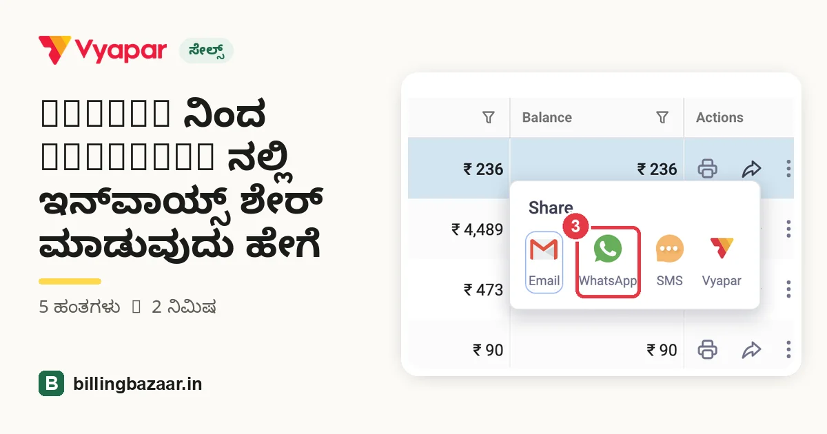 Vyapar ನಿಂದ WhatsApp ನಲ್ಲಿ ಇನ್‌ವಾಯ್ಸ್ ಶೇರ್ ಮಾಡುವುದು ಹೇಗೆ