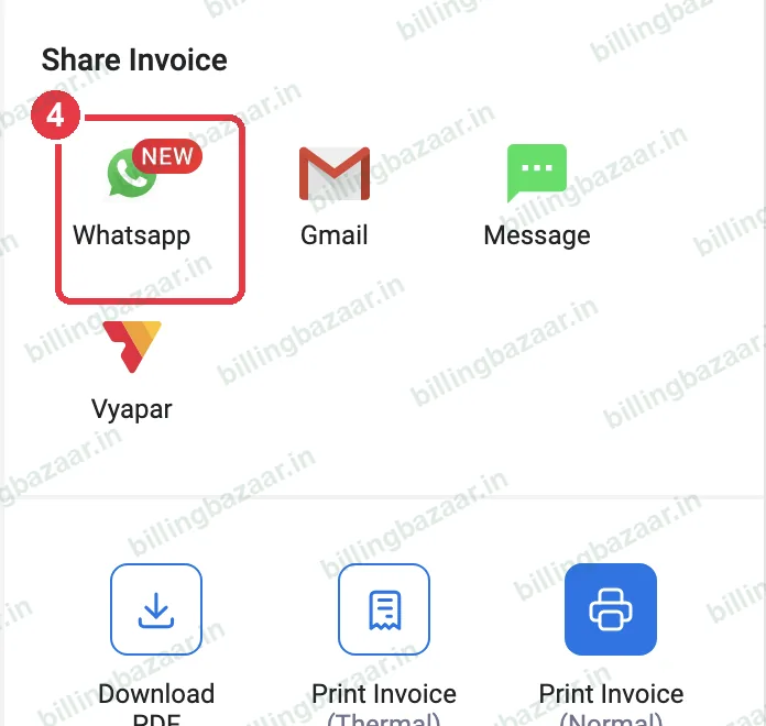 Vyapar invoice preview share on WhatsApp