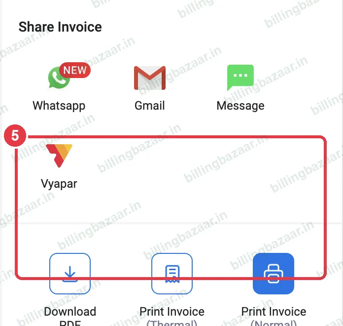 Vyapar invoice preview download PDF and print